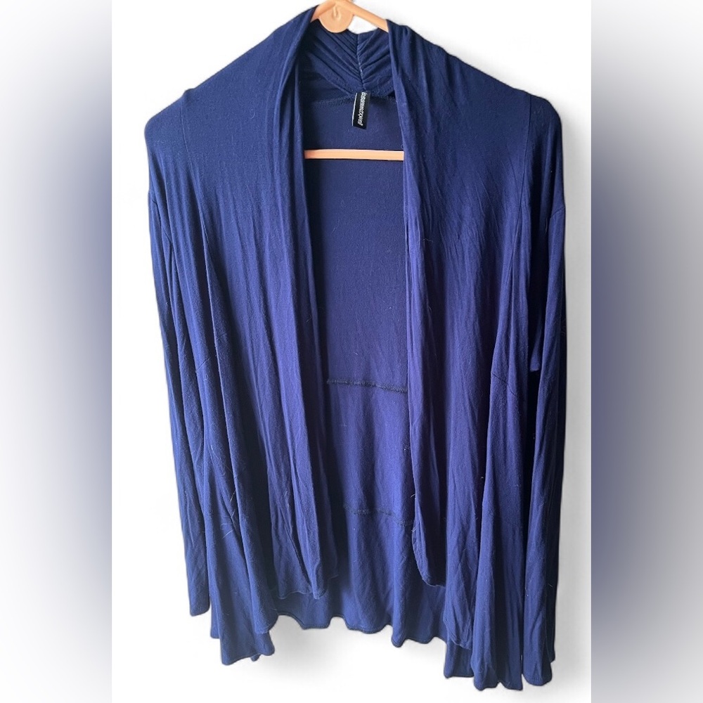 Jason Maxwell Blue/Purple Open Front Long Sleeve Cardigan Large